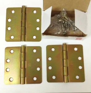 3PK Hager 4 inch 1/4" Corners Brass Tone Removable Pin Door Hinges RC1749-US2d - Picture 1 of 3