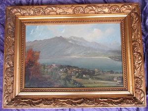 Altes Ölgemälde Ansicht Tegernsee um 1880 - Bild 1 von 15