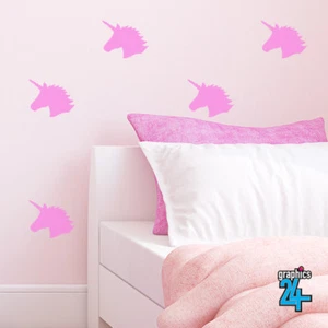 Einhörner Kinder Mädchen Vinyl Wandkunst Aufkleber Aufkleber Schlafzimmer Wohnkultur - Bild 1 von 4