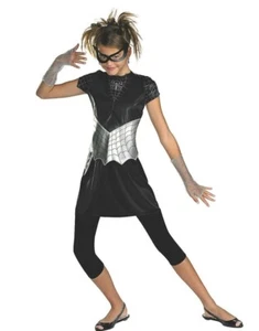 Black Suited Spider Girl Child Costume Dress Skirt Halloween - Picture 1 of 3
