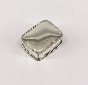 9927839 925er Silver Pill Box Tins Smooth Square Edge of the Relief - Picture 1 of 3