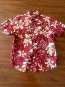 USC Trojans colors Mens Red/Gold Hawaiian Aloha Button Short Sleeve Shirt - XL - Picture 1 of 4