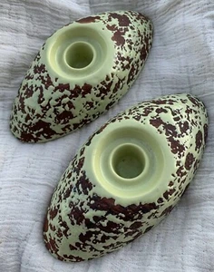 Kenwood Vintage/MCM Prairie Green Paar Kerzenständer Kerzenhalter 7” breit 1,75” - Bild 1 von 11