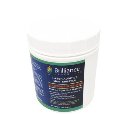 BRILLIANCE LASER INKS, LLC Lazact White - Laser Activated Additive for Black Color Molded Parts- Reveals Wh