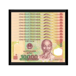 Vietnam Dong 10 X 10,000 Dong Notes Foreign Currency Lot of 10 Unc. Notes - Picture 1 of 3
