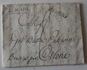 1817 Lettera INTERNAZIONALE COMMERCIO FERRO+RIMINI-ALONE+a PASSERINI+8 baj-L56 - Bild 1 von 1