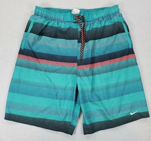 Nike Herren Größe XL Badehose türkis pink gestreift Mesh gefüttert Bademode Hose gebraucht, in einwandfreiem Zustand - Bild 1 von 7