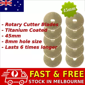 Titanium Coated Rotary Cutter Blades 45mm fit for Olfa Fiskars x5 x10 - Picture 1 of 3