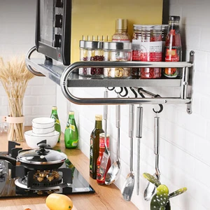 Soporte para microondas de acero inoxidable Soporte para microondas Soporte de pared Estante para hasta 30 kg - Imagen 1 de 12
