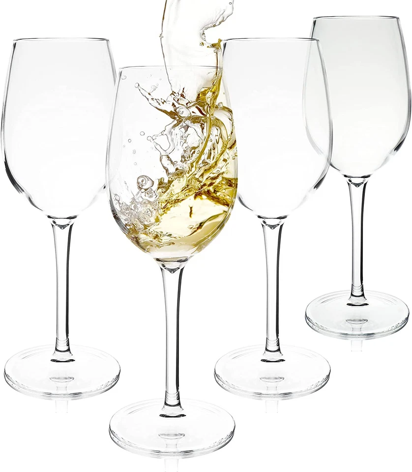 CORK GENIUS Unbreakable White Wine Glasses Tritan Plastic Dishwasher Safe 4 PK - Image 1 of 4