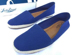 NEW Lucky Brand Dexie Heavy Canvas Slip-On Navy Flats Loafers Shoes Womens 9.5 M - Picture 1 of 12