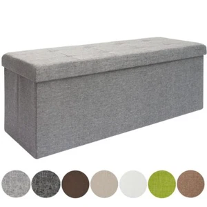 Sitzbank Faltbar 110x38x38cm Sitztruhe 2 Trennwände XXL 120L Polsterbank Fußbank - Bild 1 von 44