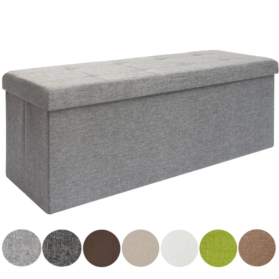 Sitzbank Faltbar 110x38x38cm Sitztruhe 2 Trennwände XXL 120L Polsterbank Fußbank - Bild 1 von 1