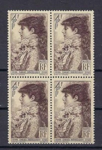 France 1945 Sc# B191 set Sarah Bernhardt block 4 MNH - Picture 1 of 1