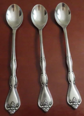 Noritake SYLVIA Juego de 3 cucharas de té helado 18/8 Japón cubiertos de acero inoxidable lote J Foto 1 de 4