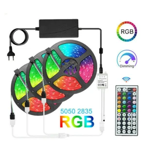 LED Light Strips 5050/2835 RGB LED Strip 5M 10M 15M 20M Full Set 12V RGB Tape - Picture 1 of 6