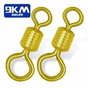 Terminale Girevole da Pesca in Oro 9KM Goffrato Attrezzatura Rotante CON Anello Massiccio - Foto 1 di 12