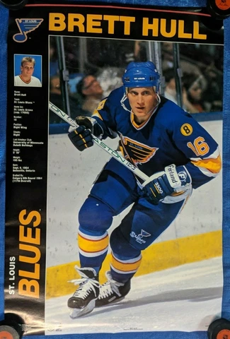 NHL ST LOUIS BLUES BRETT HULL NORMAN JAMES 1990's POSTER 24 X 22 MINT NEW Cover