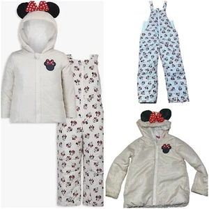 Disney Minnie Mouse Girls Full Zip Hoodie Jacket and Overall Snowsuit Size 6X - Picture 1 of 12