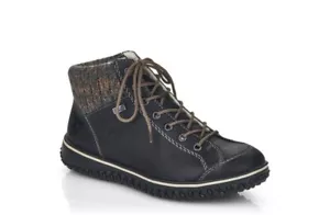 Rieker Griptar Tex High Top Lace & Zip Trainers & Cuff Black UK 6.5 EU 40 New - Picture 1 of 13