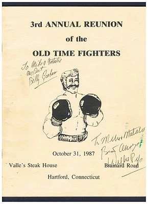 Signed boxing program Billy Graham Willie Pep Sandy Saddler Basilio Hartford CN - Image 1 of 3