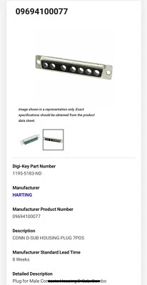 7 Pin D-Sub Replacement Male Housing Plug Connector 5+2 Coax Power Rewire 50 pc - Image 1 of 4
