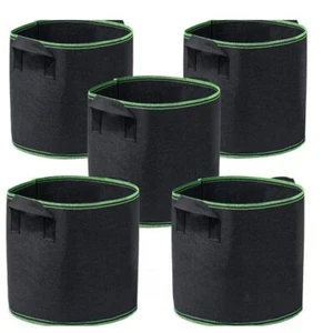 10 Pack 5 Gallon Planting Grow Bags Fabric Pot Nursery Soil Nonwoven w/ Handle - Picture 1 of 9