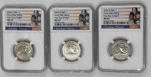 2022 P D S Anna May Wong 25c NGC MS 67 American Women Quarter🔥FIRST DAY ISSUE🔥 - Picture 1 of 2
