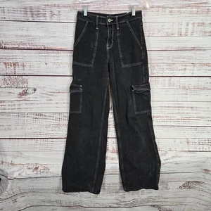 Pantalones de mezclilla holgados vintage de tiro alto Hollister para mujer talla 1R (25) negros carpinteros góticos - Imagen 1 de 13