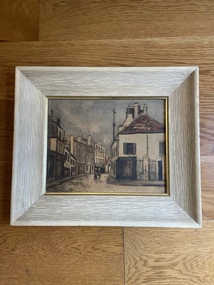 Arte enmarcado vintage al estilo de Maurice Utrillo en París 8x10 Foto 1 de 2