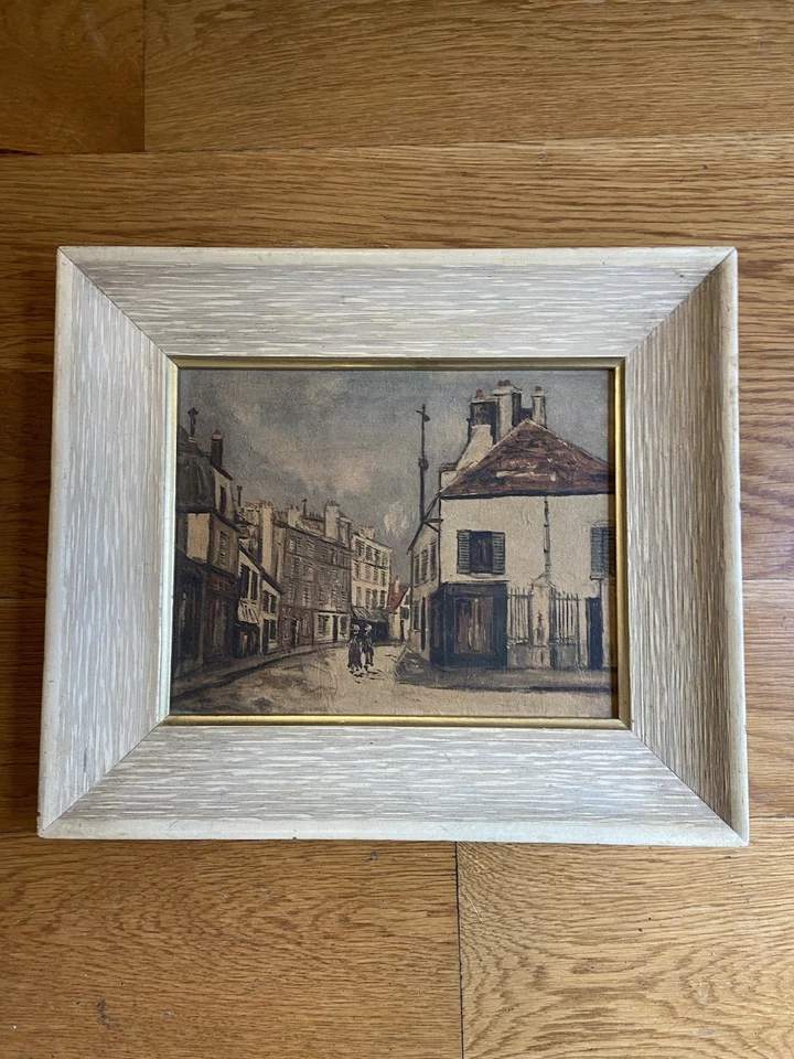 Arte enmarcado vintage al estilo de Maurice Utrillo en París 8x10 Foto 1 de 2
