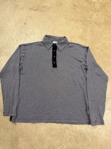 Armani Collezioni Polo Long Sleeve Shirt Wmns Size XL Grey Ribbed Knit 72% Silk - Picture 1 of 6