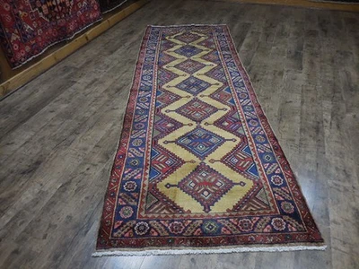 Authentic Vintage Turkish Rug,Geometric Adana Turkish Rug 3.4x9.7 Ft - Image 1 of 4