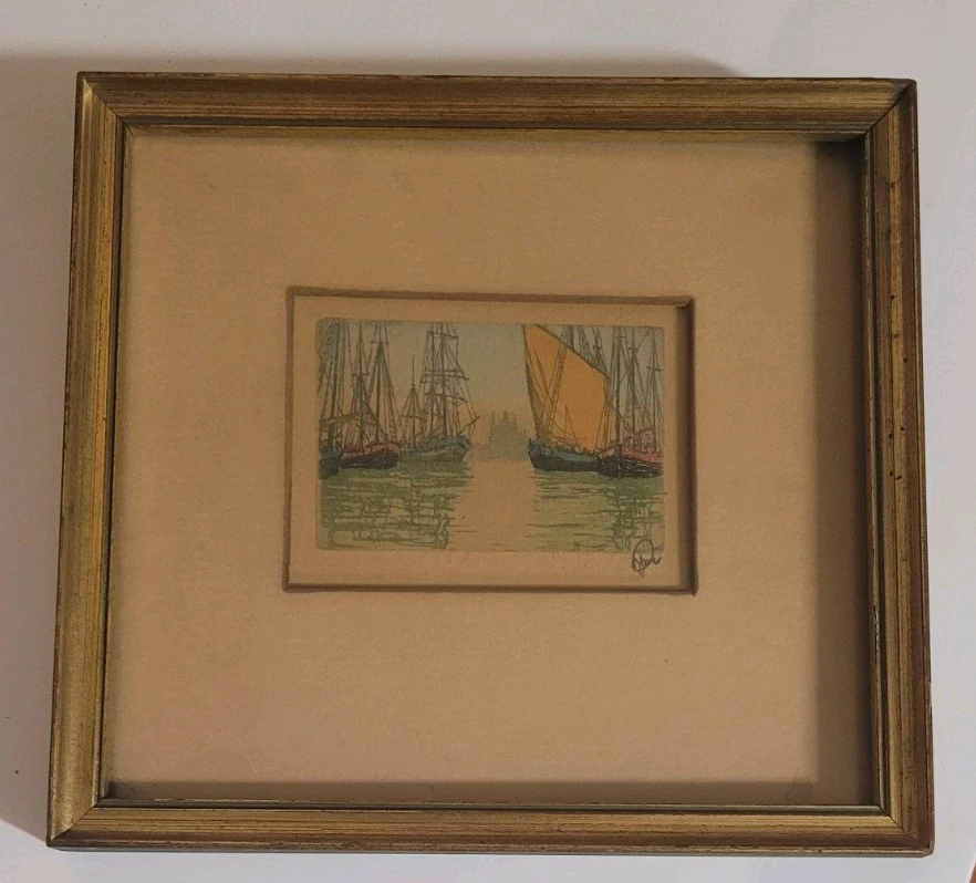 イタリア 額絵 ベネチア柄 エッチング アンティーク 古典 TOS-1517