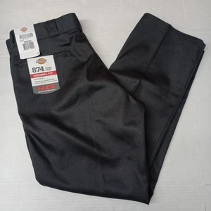 Dickies 874 Work Pants Men's 38x30 Black Original Fit Flex Resists Wrinkles - Picture 1 of 7