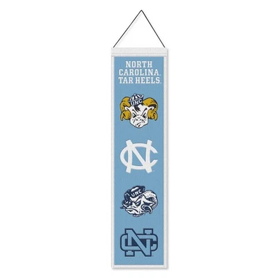 UNC Tar Heels Evolution 8x32 Inch Vertical Wool Embroidered Hanging Banner - Image 1 of 4