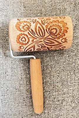 Stodola Engraved Mini Rolling Pin with Floral Pattern - Image 1 of 4