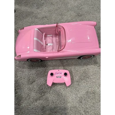 Barbie Hot Wheels RC Corvette C1 Pink Convertible Remote Car 2022 works great - Image 1 of 4