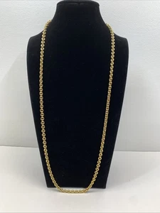 Vintage MVH Michaela von Habsburg goldfarbene runde Gliederkette lange Halskette 28 Zoll - Bild 1 von 21