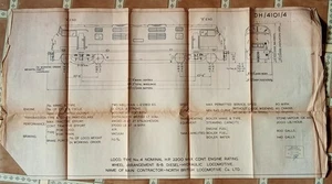 GENUINE BRITISH RAIL Class 43 Warship loco drawing with 1960 Swindon stamp. - Picture 1 of 1