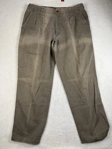 Pantaloni plissettati Bugle Boy Slubby Skater stile vintage uomo 34x32 vita ampia sbiadita - Foto 1 di 5