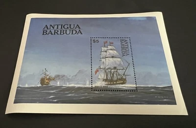 ANTIGUA BARBUDA - Man O War Tallship MNH souvenir sheet - Image 1 of 3