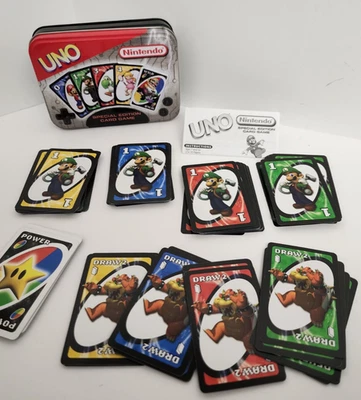 UNO Nintendo Special Edition Card Game in Metal Tin, Complete, 2004 Sababa Toys - Image 1 of 4