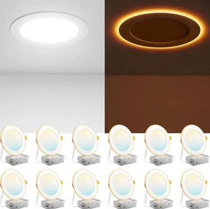12 Stück 6 Zoll 5CCT LED Deckeneinbauleuchte mit Nachtlicht 2700K-5000K - Bild 1 von 6