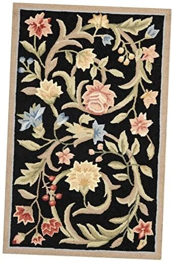  Chelsea Collection Accent Rug - 2'6" x 4', Black, Hand-Hooked French Country  - Image 1 of 4