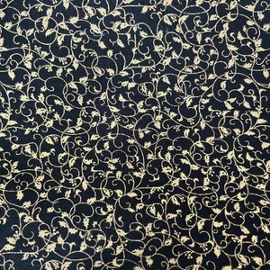 RARO Merry Merry #89006 Hoffman Tessuti Accenti Oro Rotoli Stelle su Nero 2yds - Foto 1 di 10