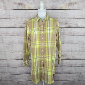 Neu mit Etikett Outerknown Damen gelb braun kariert Decke Hemd Kleid Jacke Medium - Bild 1 von 7