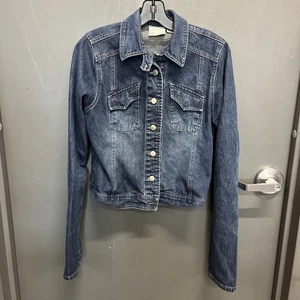 Chaqueta de Jean Junior Niña Denim Azul Periscopio Abotonada Talla Mediana - Imagen 1 de 7