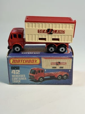 Matchbox Superfast No. 42 Mercedes Container Truck in Original Box SEALAND - Image 1 of 4