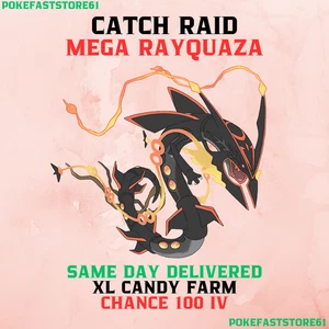 Mega Rayquaza 25x Raid Catch Pokemon Go✨XL Candy✨Chance 100 iv✨Possible Shiny - Picture 1 of 1